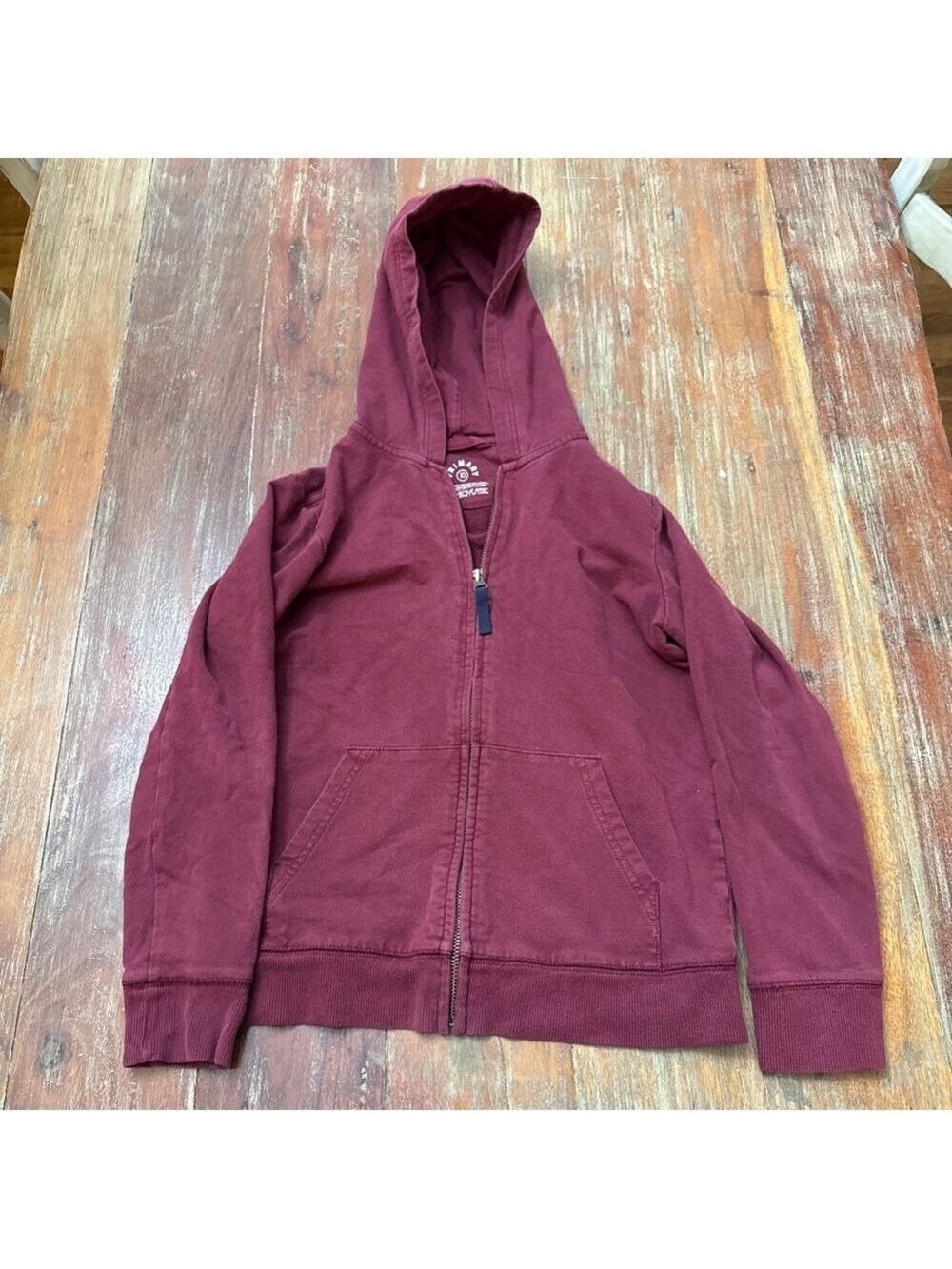 PRIMARY Boys Burgundy Full Zip Hoodie Size 10